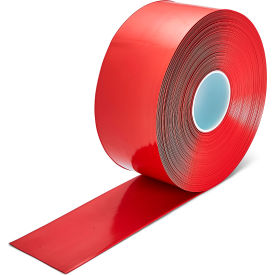 Smooth Heavy Duty Solid Floor Marking Tape, 4"W x 98'L, Red