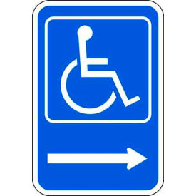 Eco Parking Sign, Handicapped Symbol Right, 18"H x 12"W, HIP, 1/16" Thick