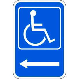 Eco Parking Sign, Handicapped, Left Arrow, 18"H x 12"W, HIP, 1/16" Thick