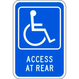 Eco Parking Sign, Handicap, Access at Rear, 18"H x 12"W, 1/16" Thick