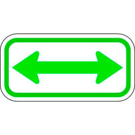 Eco Parking Sign, Left and Right Arrow, 6"H x 12"W, 1/16" Thick