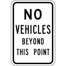 Eco Parking Sign, No Vehicles Beyond, 18"H x 12"W, HIP, 1/16" Thick