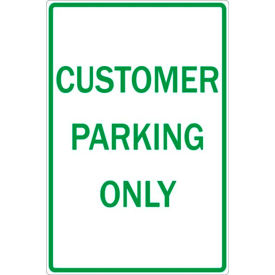 Eco Parking Sign Customer Parking Only, 18"H x 12"W, 1/16" Thick