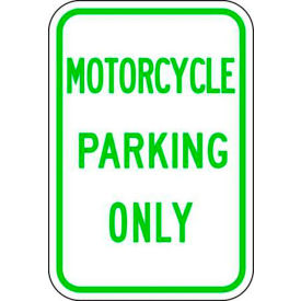 Eco Parking Sign Motorcycle Parking Only, 18"H x 12"W, 1/16" Thick