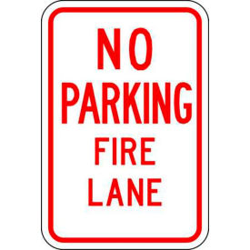 Eco Parking Sign No Parking Fire Lane, 18"H x 12"W, 1/16" Thick