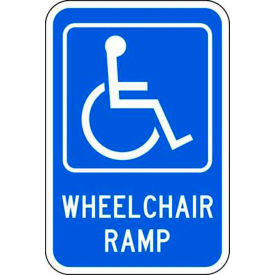 Eco Parking Sign Handicapped Symbol Wheel Chair Ramp, 18"H x 12"W, 1/16" Thick