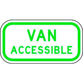 Eco Parking Sign Van Accessible, 6"H x 12"W, 1/16" Thick, Green/White