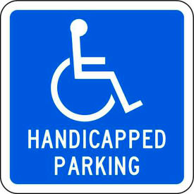 Eco Parking Sign, Handicapped Parking with Symbol, 12"H x 12"W, HIP, 1/16" Thick