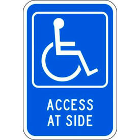 Eco Parking Sign, Handicap, Access at Side, 18"H x 12"W, HIP, 1/16" Thick