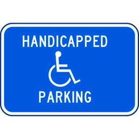 Eco Parking Sign, Handicapped Parking with Symbol, 12"H x 18"W, HIP, 1/16" Thick