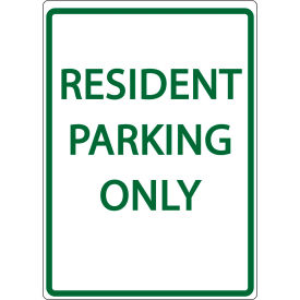 Eco Parking Sign, Resident Parking Only, 18"H x 12"W, 1/16" Thick