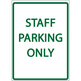 Eco Parking Sign, Staff Parking Only, 18"H x 12"W, 1/16" Thick