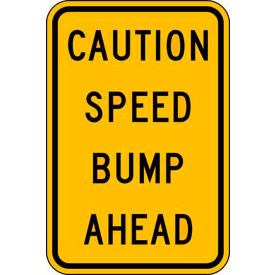 Eco Traffic Sign, Traffic, Speed Bump Ahead, 18"H x 12"W, HIP, 1/16" Thick