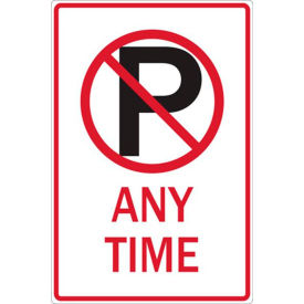Zing® Eco Parking Sign, No Parking Symbol Anytime, 18"H x 12"W, 1/16" Thick