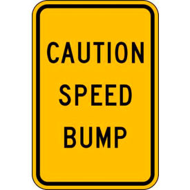 Eco Traffic Sign, Traffic, Caution Speed Bump, 18"H x 12"W, HIP, 1/16" Thick