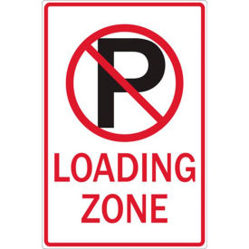 Eco Parking Sign, No Parking Symbol Loading Zone, 18"H x 12"W, 1/16" Thick