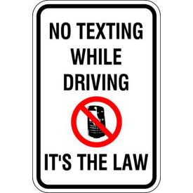 Eco Traffic Sign, No Texting While Driving, 18"H x 12"W, 1/16" Thick