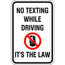 Eco Traffic Sign, No Texting While Driving, 18"H x 12"W, HIP, 1/16" Thick