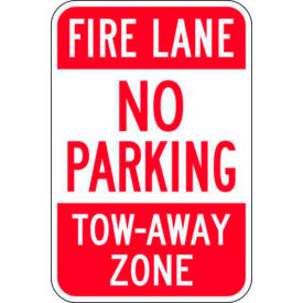 Eco Parking Sign, Fire Lane No Parking, 18"H x 12"W, 1/16" Thick