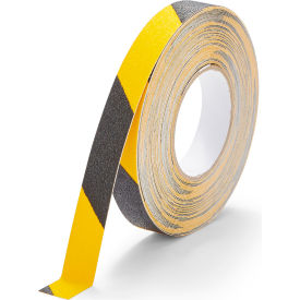 Hazard Safety Grip Anti Slip Tape, 1"W x 60'L, 60 Grit, Black/Yellow