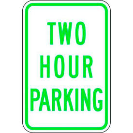 Eco Parking Sign, Two Hour Parking, 18"H x 12"W, HIP, 1/16" Thick