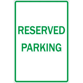 Eco Parking Sign, Reserved Parking, 18"H x 12"W, HIP, 1/16" Thick