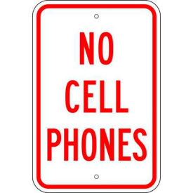 Eco Parking Sign, No Cell Phones, 12"H x 18"W, 1/16" Thick