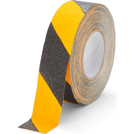 Conformable Safety Grip Anti Slip Tape, 2"W x 60'L, 36 Grit, Black/Yellow