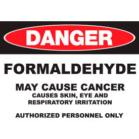 Zing Eco GHS Sign, Danger Formaldehyde, 14"W x 10"H, Recycled Aluminum