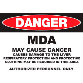 GHS Sign, Danger MDA, 14"W x 10"H, Recycled Aluminum