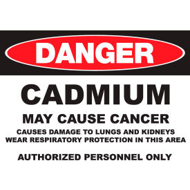 Zing Eco GHS Sign, Danger Cadmium, 14"W x 10"H, Recycled Aluminum