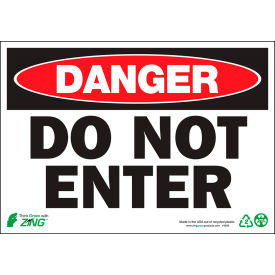 Zing Eco Safety Sign, Danger Do Not Enter, 10"W x 7"H, Recycled Aluminum