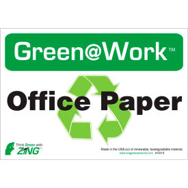 Recycle Office Paper, 10"W x 7"H, Recycled Polystyrene Self Adhesive, Pack of 5
