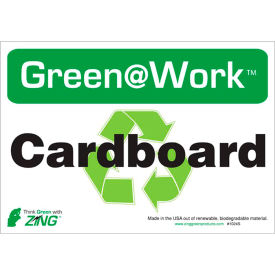 Zing Eco Label, Recycle Cardboard, 10"W x 7"H, Recycled Polystyrene Self Adhesive