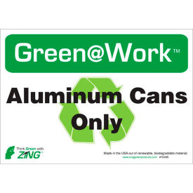 Zing Eco Label, Recycle Aluminum Cans, 10"W x 7"H, Recycled Polystyrene, Pack of 5