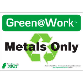 Zing Eco Label, Recycle Metals Only, 10"W x 7"H, Pack of 5