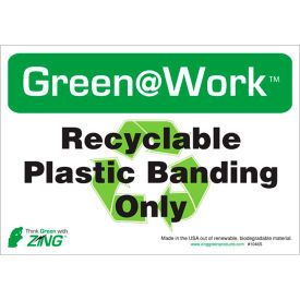 Eco Label, Recycle Recycled Plastic Banding, 10"W x 7"H, Recycled Polystyrene, Pack of 5