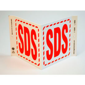 Zing Eco GHS V Sign, SDS, 12"W x 7"H, Recycled Plastic