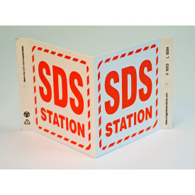 Zing Eco GHS V Sign, SDS Station, 12"W x 7"H, Recycled Plastic