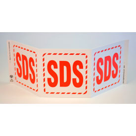 Eco GHS TriView Sign, SDS, 20"W x 7-1/2"H, Recycled Plastic