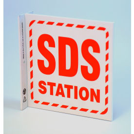 Eco GHS L Sign, SDS Station, 7"W x 7"H, Recycled Plastic