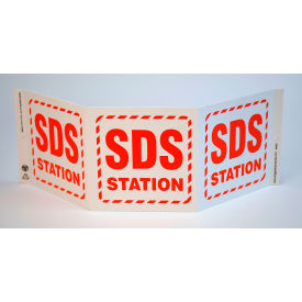 Zing Eco GHS TriView Sign, SDS Station, 20"W x 7-1/2"H, Recycled Plastic