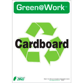 Zing Eco Label, Recycle Cardboard, 5"W x 7"H, Recycled Polystyrene Self Adhesive, Pack of 5