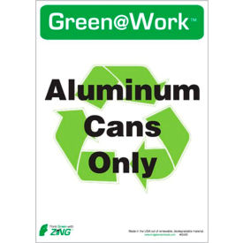 Eco Label, Recycle Aluminum Cans, 5"W x 7"H, Recycled Polystyrene Self Adhesive, Pack of 5