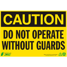 Caution Do Not Operate Without Guards, 10"W x 7"H, Recycled Aluminum