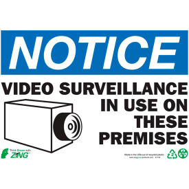 Eco Safety Sign, Notice Video Surveillance, 10"W x 7"H, Recycled Plastic