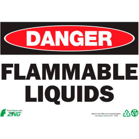 Zing Eco Safety Sign, Danger Flammable Liquids, 10" x 7", Recycled Plastic