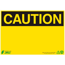 Caution Safety Sign, Blank, 10"W x 7"H, Recycled Plastic