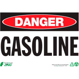 Eco Safety Sign, Danger Gasoline, 10"W x 7"H, Recycled Plastic