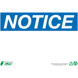 Eco Safety Sign, Notice, Blank, 10"W x 7"H, Recycled Plastic